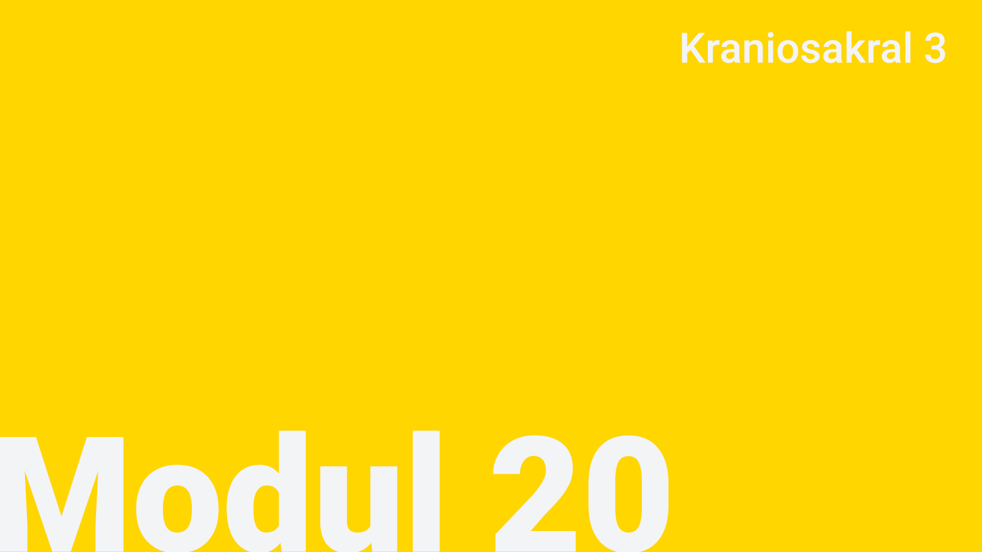 Modul 20 - Kraniosakral 3